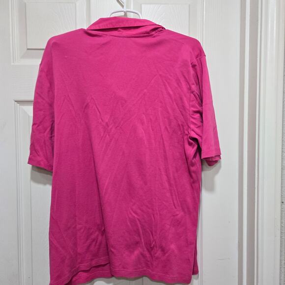 Chico’s Pima Cotton Pink Collared Split Neck Top Size XXL - Picture 8 of 10